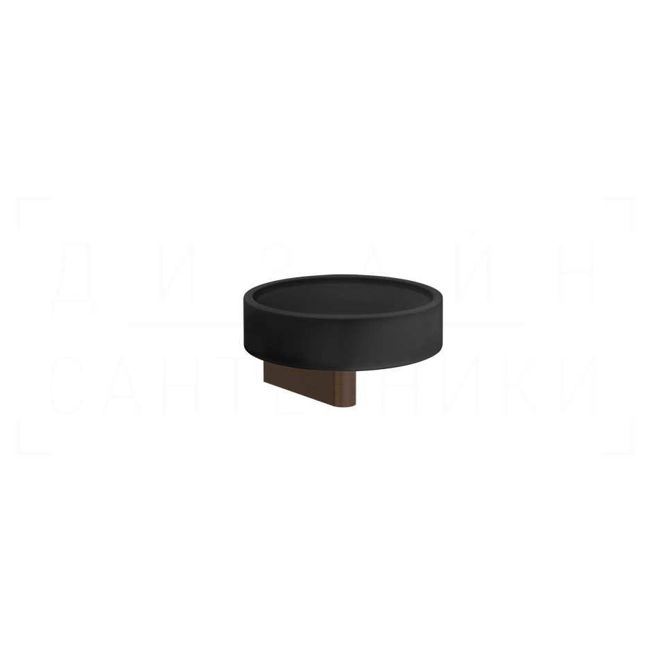 Gessi Origini Мыльница с керамической чашей Neolite, подвесная, цвет: black/dark bronze 66402#845
