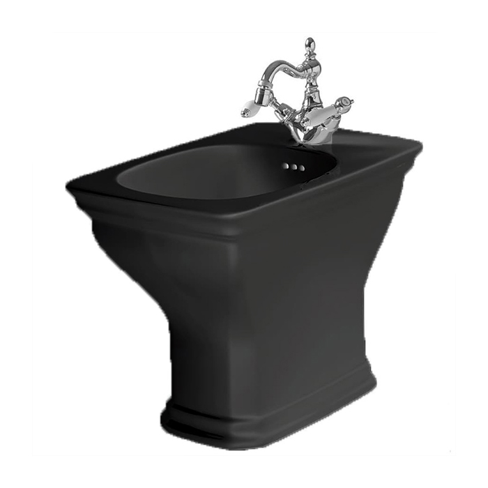 ArtCeram Civitas Биде напольное 36x54 см, 1 отв., с переливом, с креплениями, цвет: glossy black CIB002 03 00
