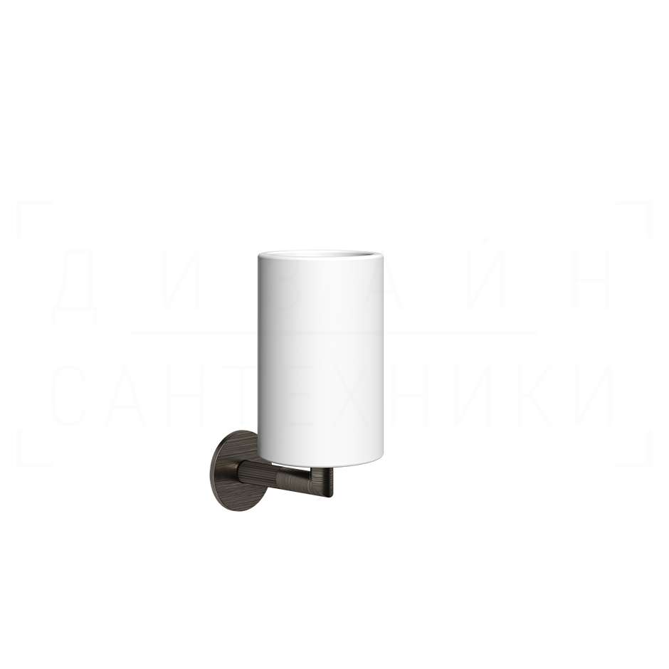 Gessi Ingranaggio Стакан подвесной, керамический Neolite, цвет: white/aged bronze 63807#187
