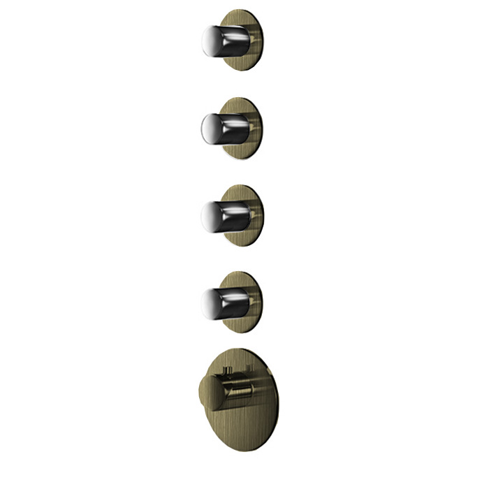 Almar High Flow Round Термостат для душа, внешняя часть на 4 потребителя, цвет: brushed high brass E180034.HB