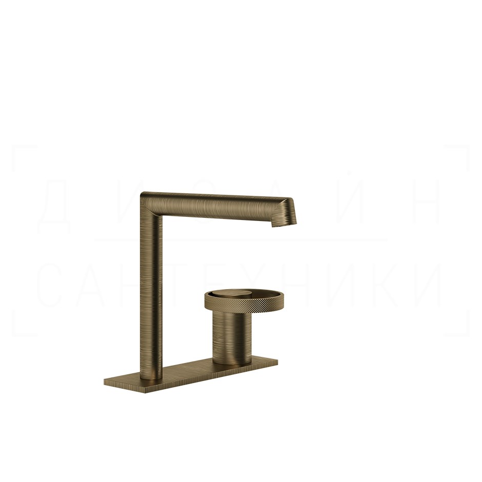 Gessi Anello Смеситель для раковины на 2 отверстия, без д/к, излив 14,4 см, цвет: antique brass 63315#713