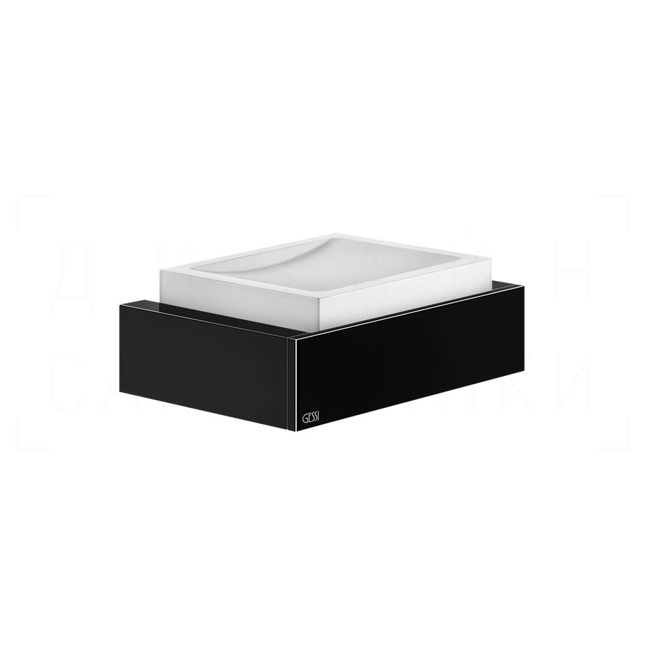 Gessi Inverso/Rettangolo Мыльница с чашей Neolite, подвесная, цвет: white/black metal PVD 20801#706
