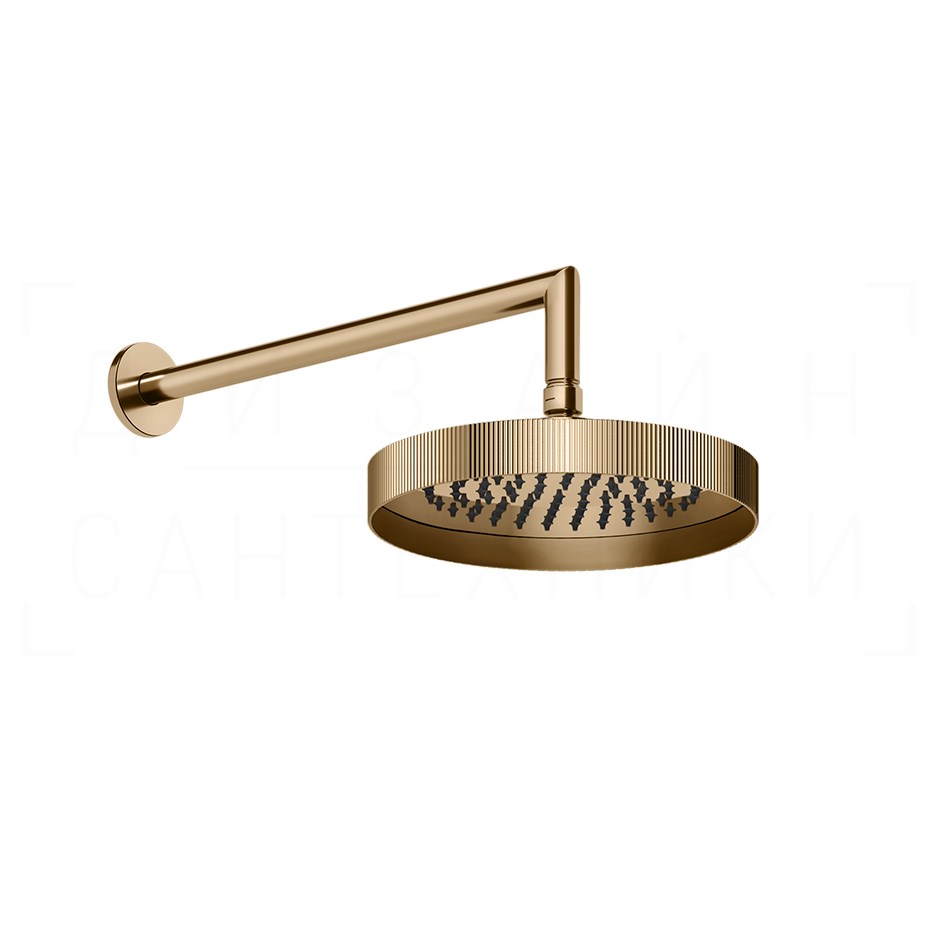 Gessi Inverso Верхний душ d21,8 см, настенный кронштейн, 1 вид струи, цвет: warm bronze PVD 63548#735