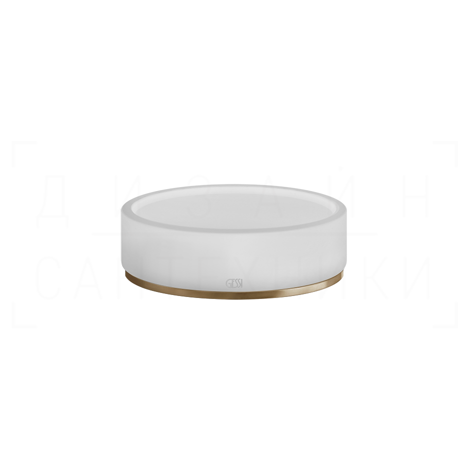 Gessi 316 Мыльница с керамической чашей Neolite, настольная, цвет: white/warm bronze brushed PVD 54725#726