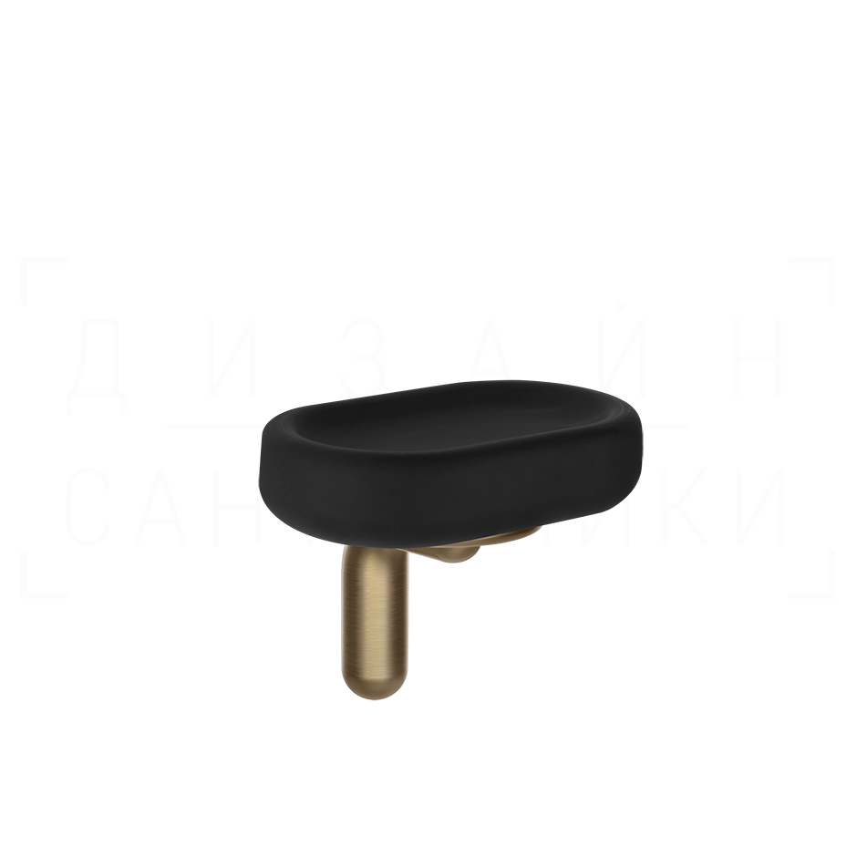 Gessi Goccia Мыльница с керамической чашей Gres, подвесная, цвет: black/deep bronze brushed PVD 38002#791
