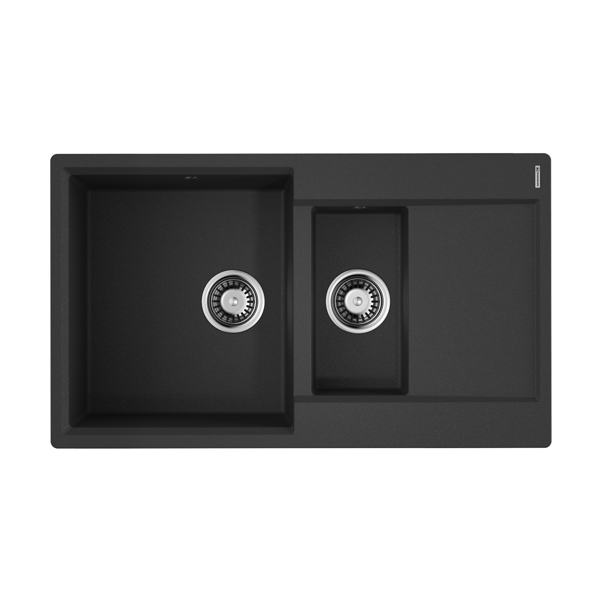 Omoikiri Daisen 86-2-BL Кухонная мойка Artgranit 86x51 см, цвет: черный 4993477