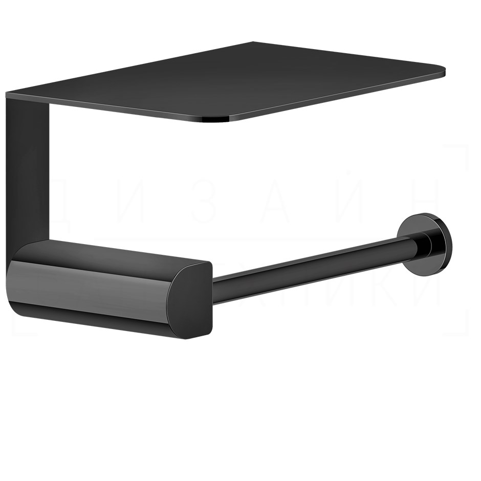 Gessi Rilievo Держатель туалетной бумаги с полочкой, подвесной, цвет: black metal PVD 59449#706