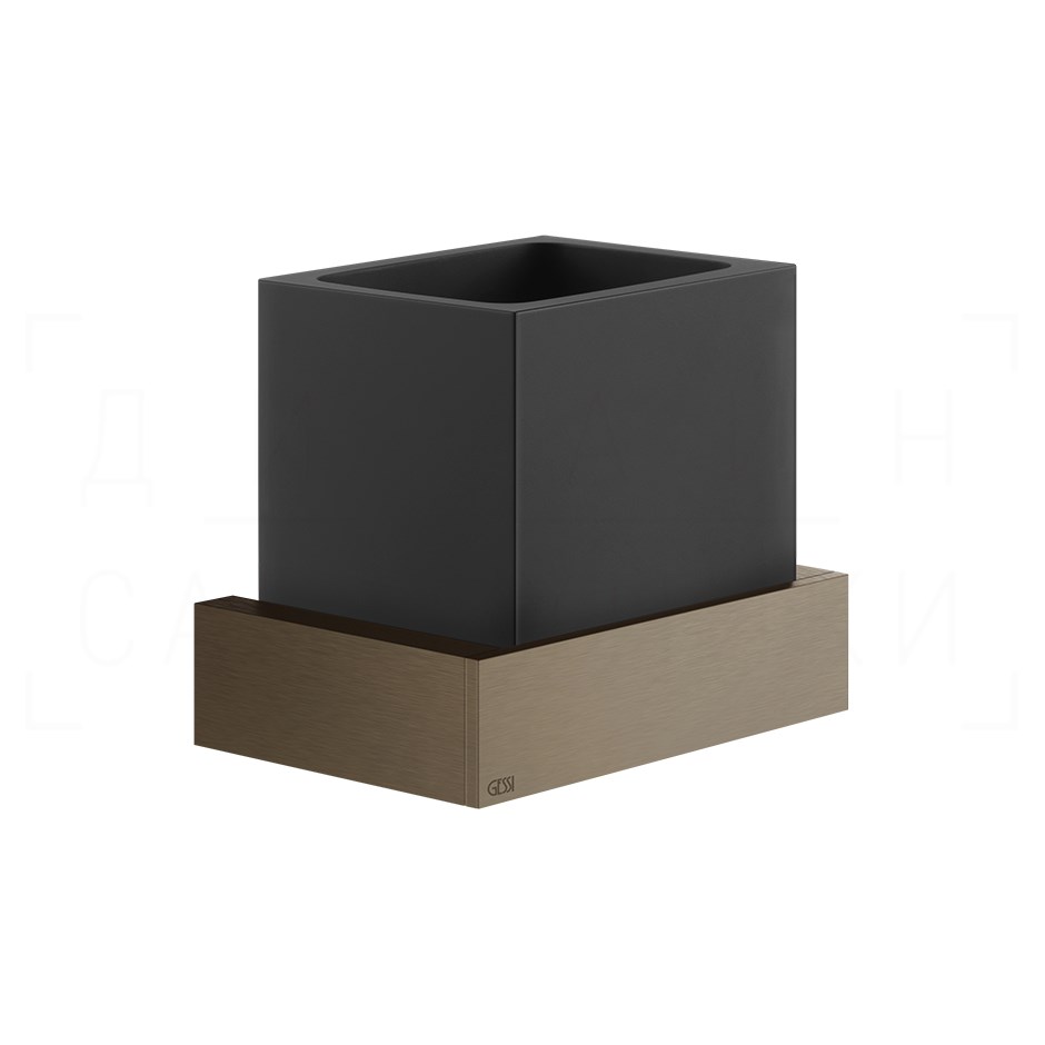Gessi Inverso/Rettangolo Стакан подвесной, керамичес. Neolite, цвет: black/coffee bronze brushed PVD 20808#761