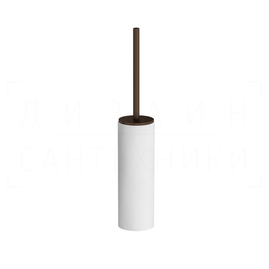 Gessi Ingranaggio Ершик для унитаза напольный, с кермической колбой Neolite, цвет: white/dark bronze 63743#845
