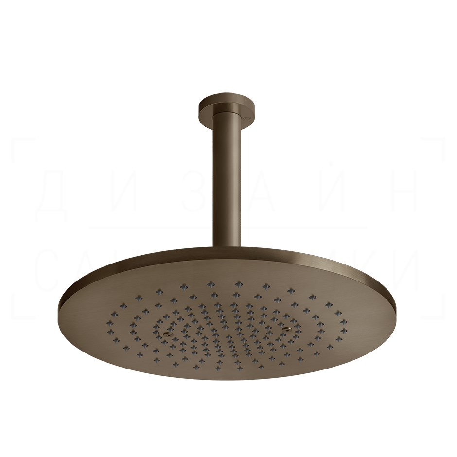 Gessi 316 Верхний душ d35,5 см, потолочный кронштейн, 1 вид струи, цвет: coffee bronze brushed PVD 54152#761