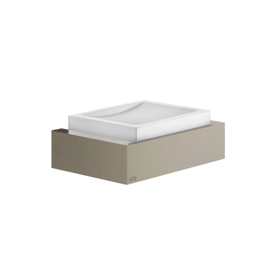 Gessi Inverso/Rettangolo Мыльница с керамической чашей, подвесная, цвет: finox brushed nickel 20801#149