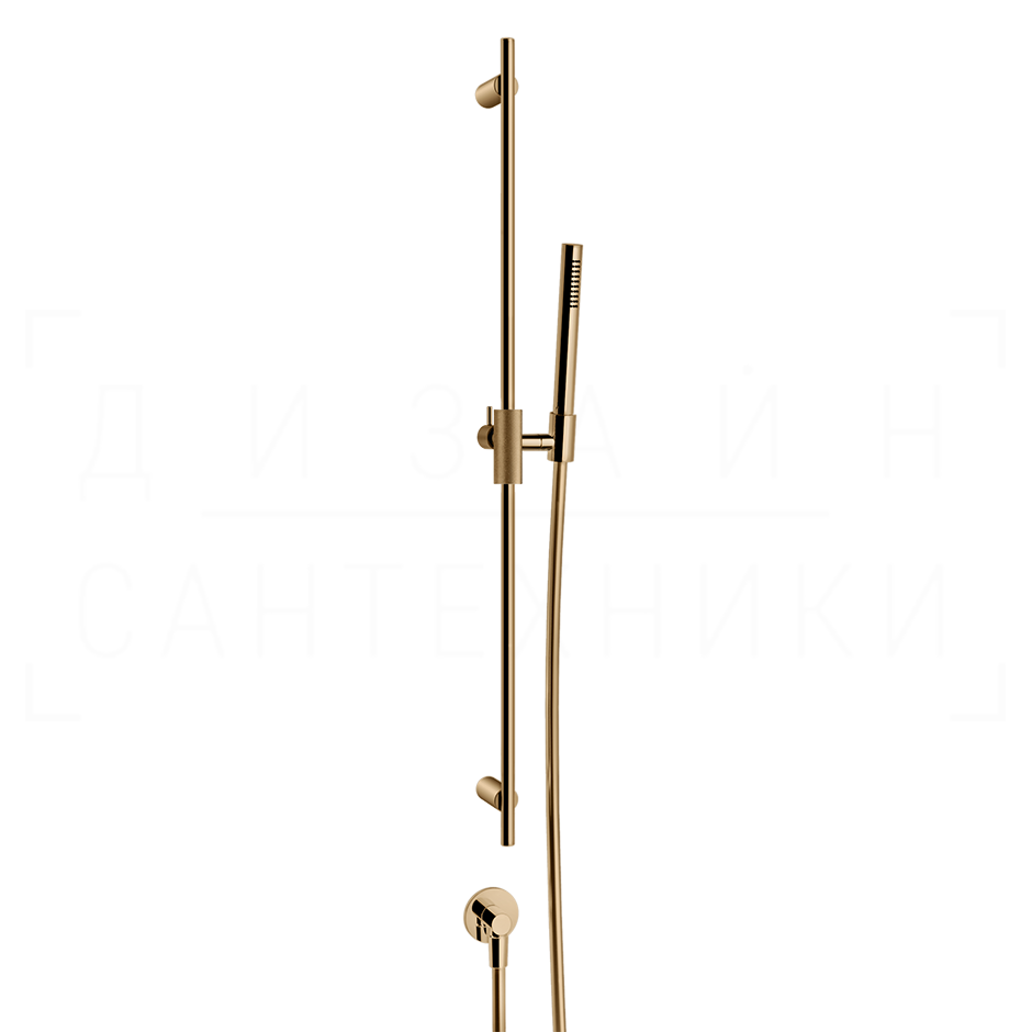 Gessi Anello Душевой гарнитур: ручной душ, штанга, держатель, шланг 150 см, цвет: warm bronze PVD 63482#735