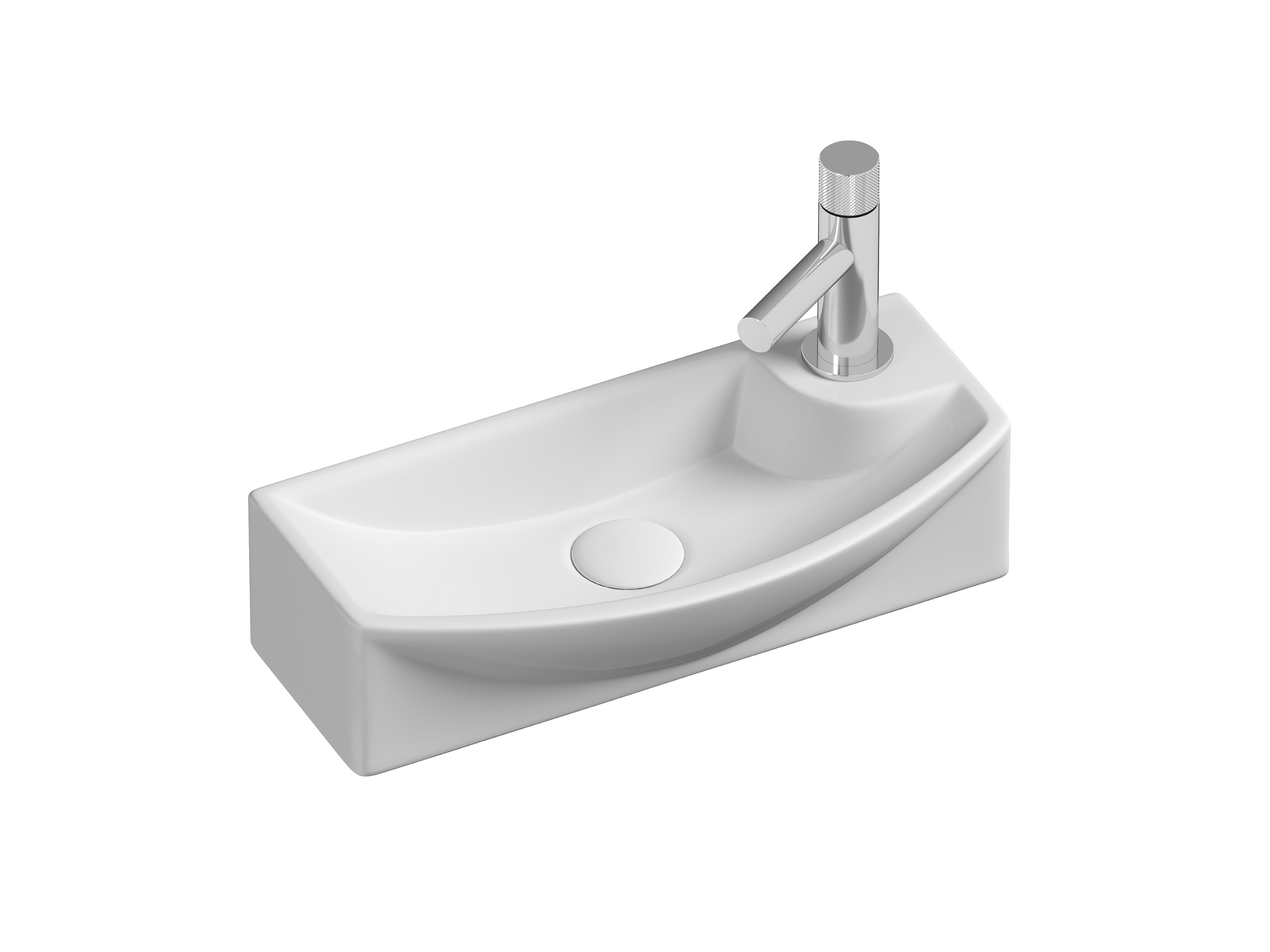 Ceramicanova Element Раковина подвесная 45,5х22 см, без перелива, отв. справа, цвет: белый глянц. CN6038L