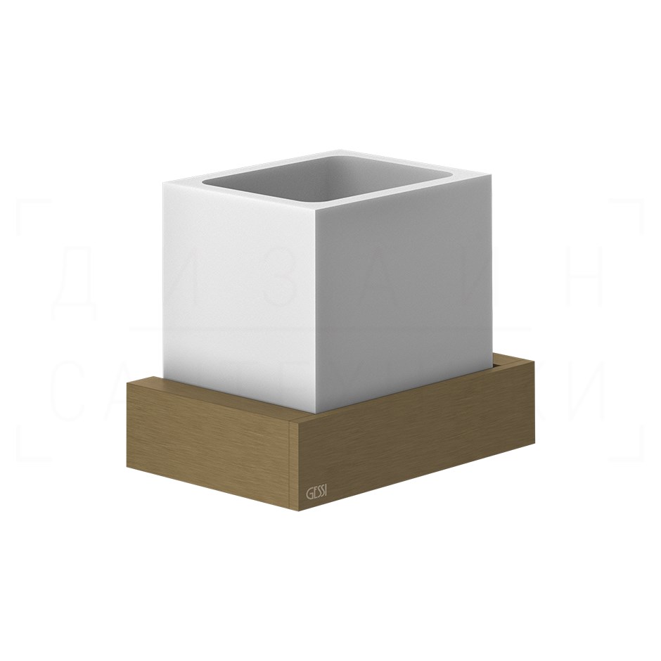 Gessi Inverso/Rettangolo Стакан подвесной, керамический Neolite, цвет: white/antique brass 20807#713