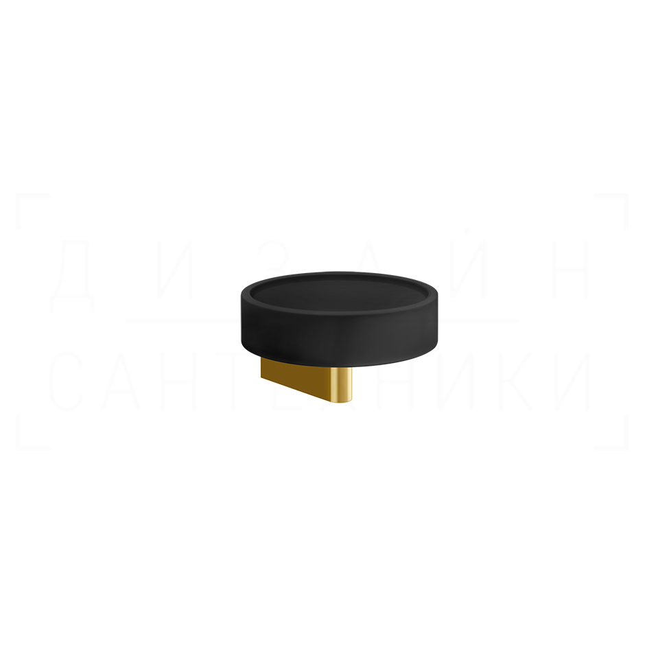 Gessi Origini Мыльница с керамической чашей Neolite, подвесная, цвет: black/gold PVD 66402#246