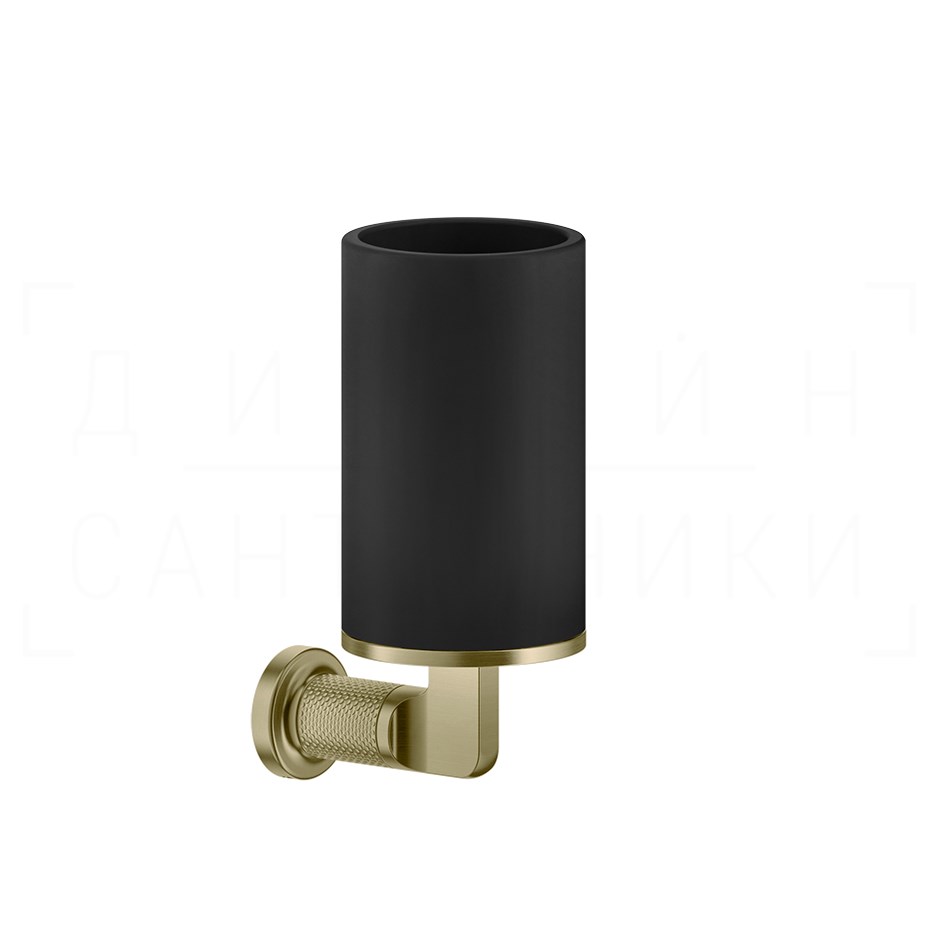 Gessi Inciso Стакан подвесной, керамический Neolite, цвет: black/brushed brass PVD 58508#727