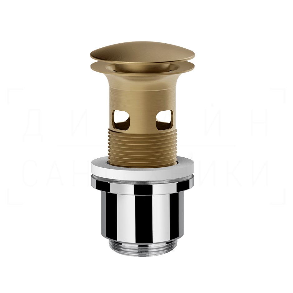 Gessi Донный клапан с переливом “Stop&Go”, цвет: warm bronze brushed PVD 01422#726