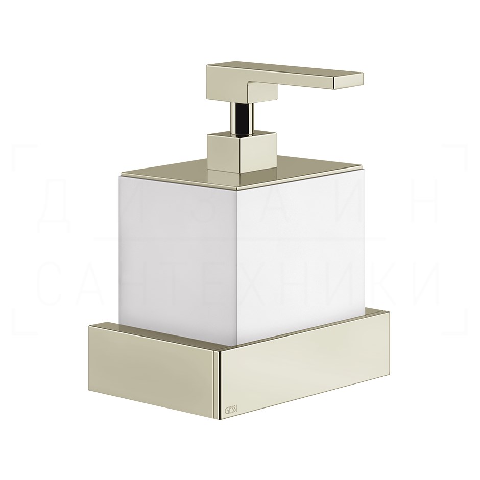 Gessi Inverso/Rettangolo Дозатор для жидкого мыла подвесной, колба Neolite, цвет: white/nickel PVD 20813#720