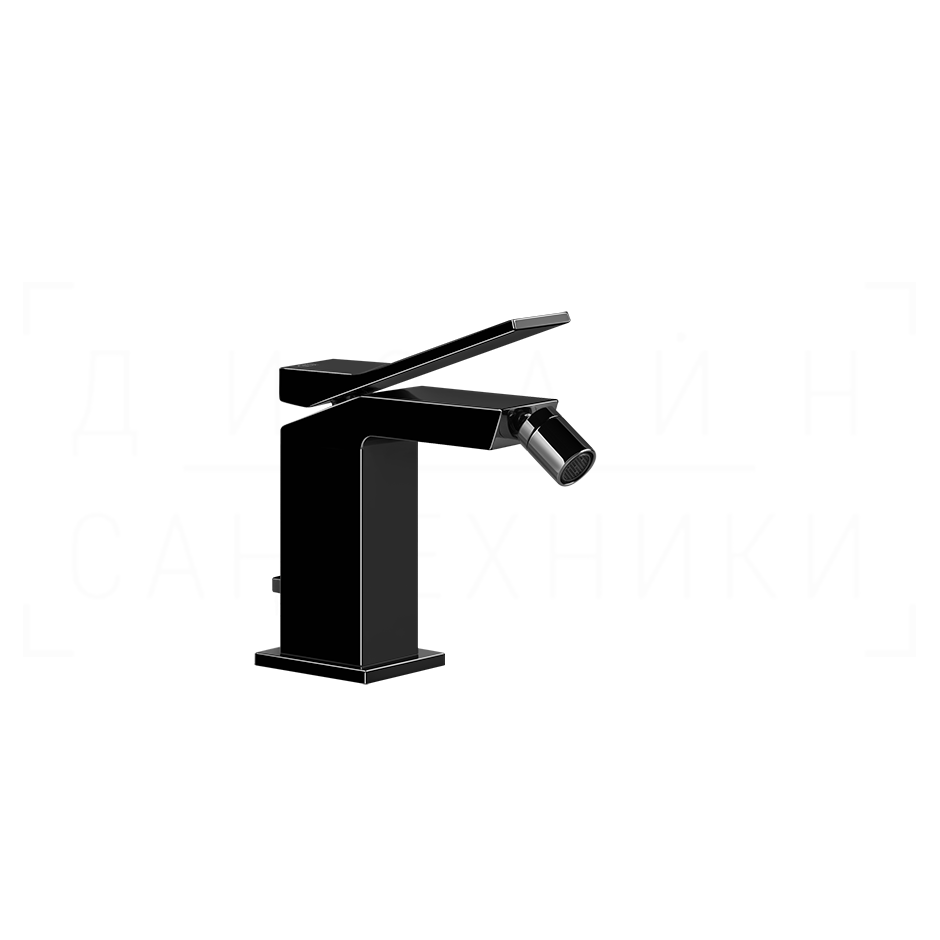 Gessi Rettangolo K Смеситель для биде с донным клапаном, излив 11,8 см, цвет: black metal PVD 53007#706