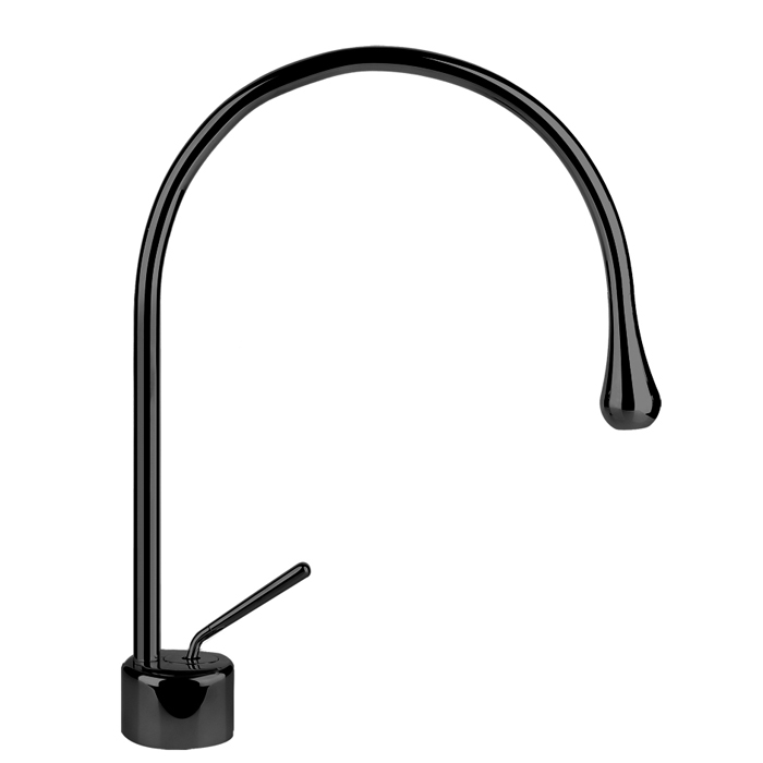 Gessi Goccia Смеситель для раковины на 1 отверстие, излив 24,4 cм, R=125, цвет черный 33602#299