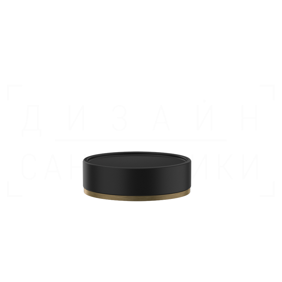 Gessi Inciso Мыльница с керамической чашей Neolite, настольная, цвет: black/antique brass 58526#713