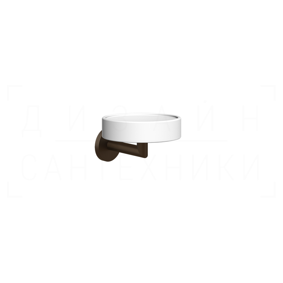 Gessi Ventaglio Мыльница с керамической чашей Neolite, подвесная, цвет: white/dark bronze 63601#845