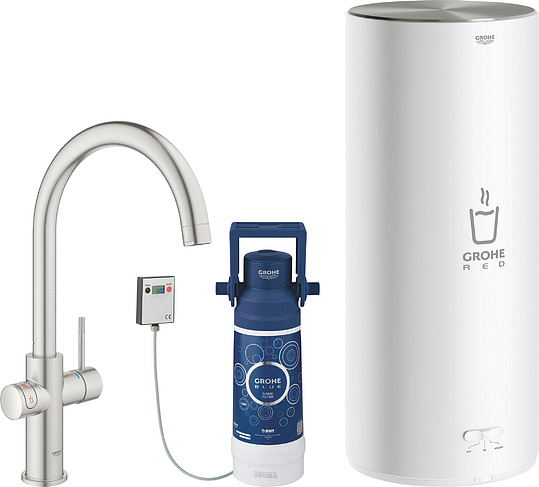 Grohe Red II Duo Смеситель для кухни, с водонагревателем, цвет: суперсталь 30079DC1