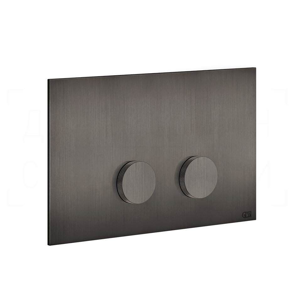 Gessi Anello Кнопка смыва для инстал. Sanit и Villeroy&Boch, 2 реж., цвет: black metal brushed 54631#707