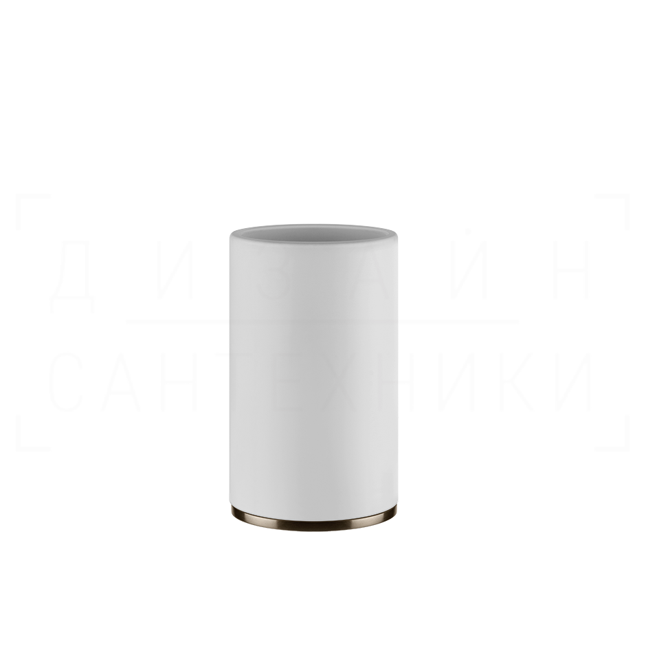 Gessi Inciso Стакан настольный, керамический Neolite, цвет: white/coffee bronze brushed PVD 58531#761