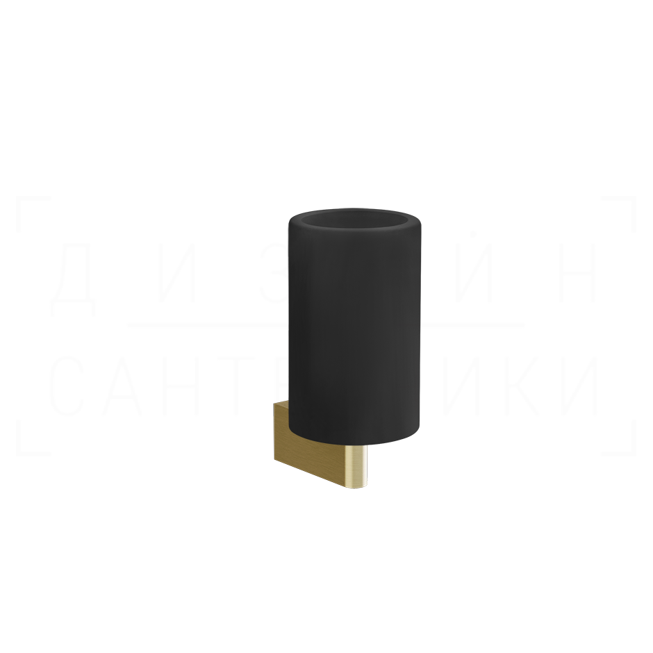 Gessi Origini Стакан подвесной, керамический Neolite, цвет: black/brushed brass PVD 66408#727