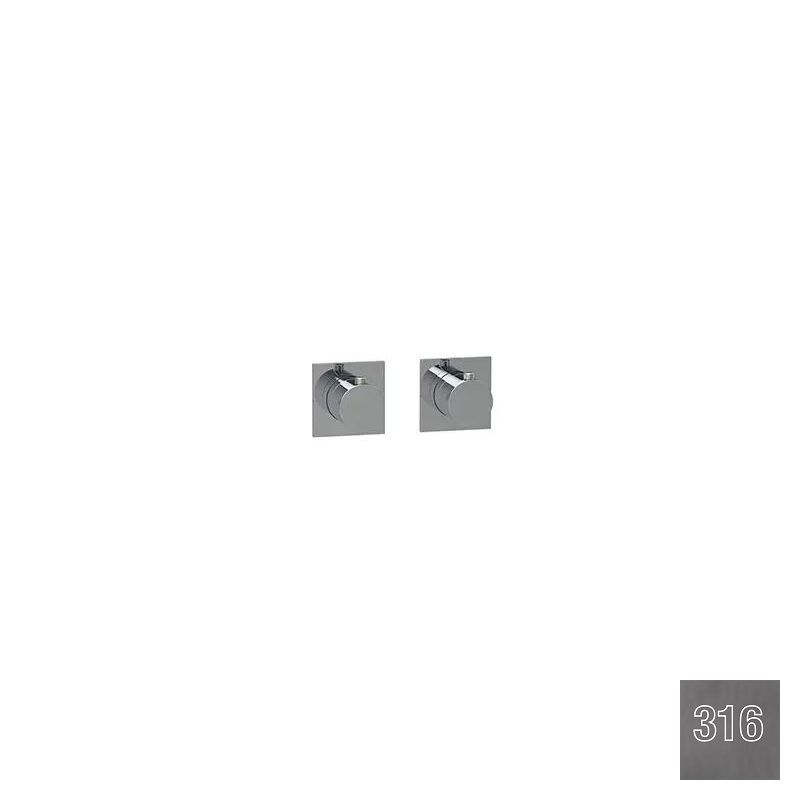 Almar Modular Square Термостат для душа, внешняя часть на 2 потребителя, цвет: 316 brushed gun metal E180182.GM316