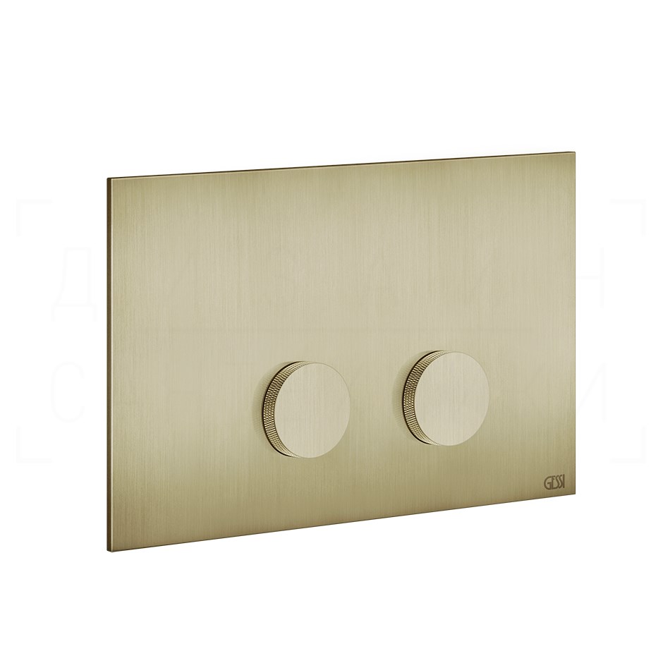 Gessi Anello Кнопка смыва для инстал. Sanit и Villeroy&Boch, 2 реж., латунь, цвет: brushed brass PVD 54631#727