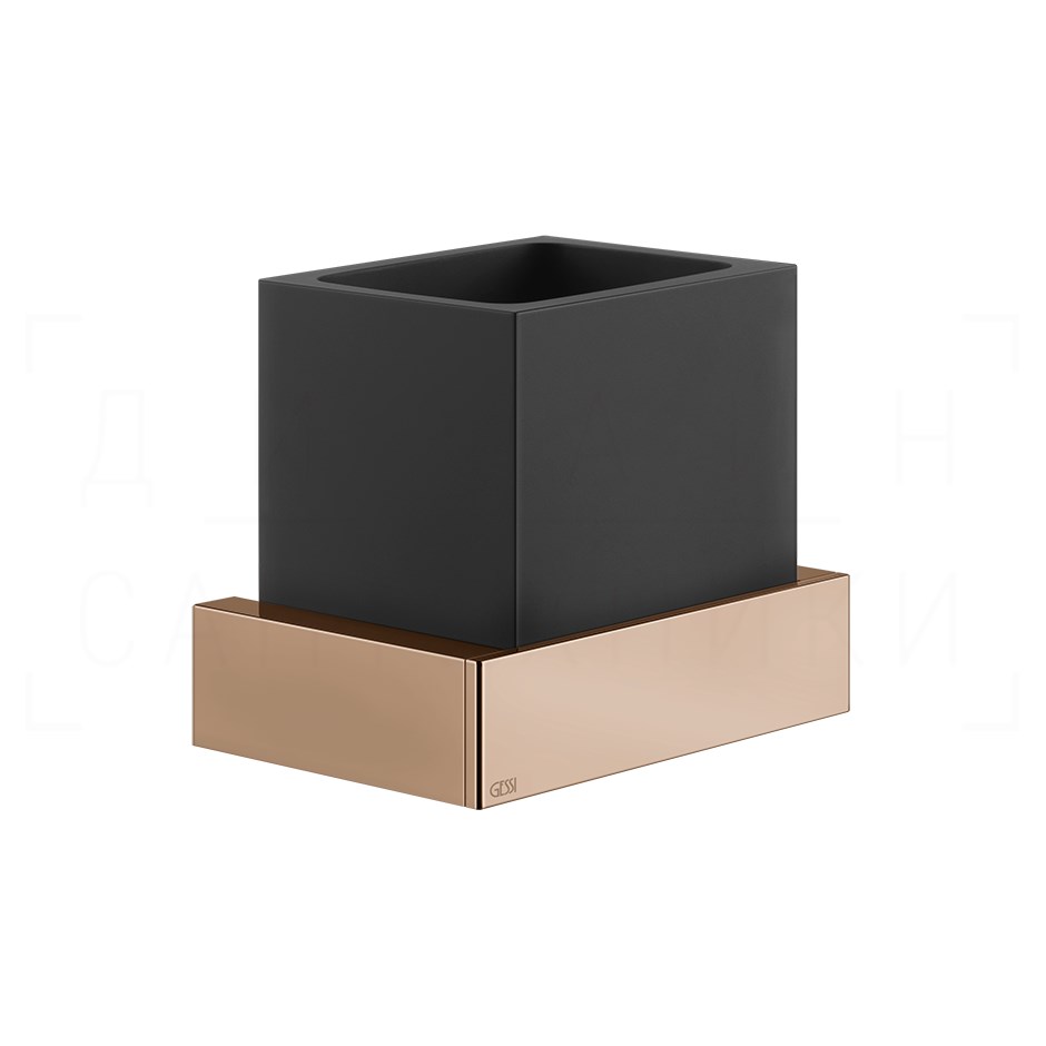 Gessi Inverso/Rettangolo Стакан подвесной, керамический Neolite, цвет: black/copper PVD 20808#030