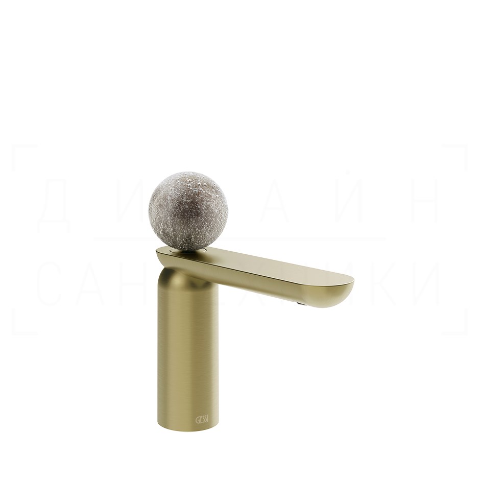 Gessi Perle Смеситель для раковины, без донного клапана, излив 13,2 см, цвет: brushed brass PVD 74602#727