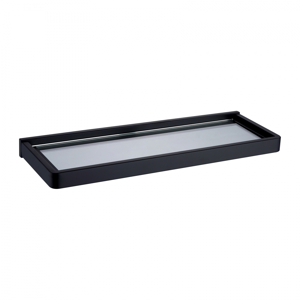 Abber Westen Полка стеклянная 40x14 см, цвет: черный матовый AA1759B