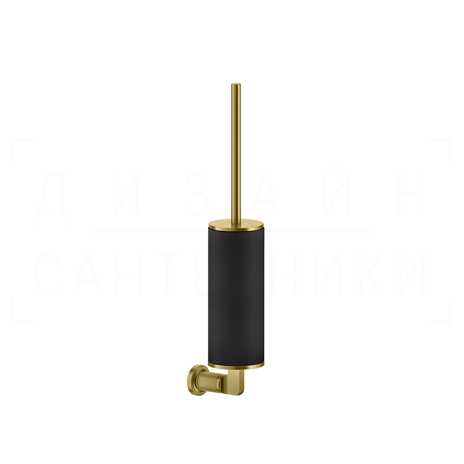 Gessi Inciso Ершик для унитаза подвесной, с кермической колбой Neolite, цвет: black/gold brushed 58520#716