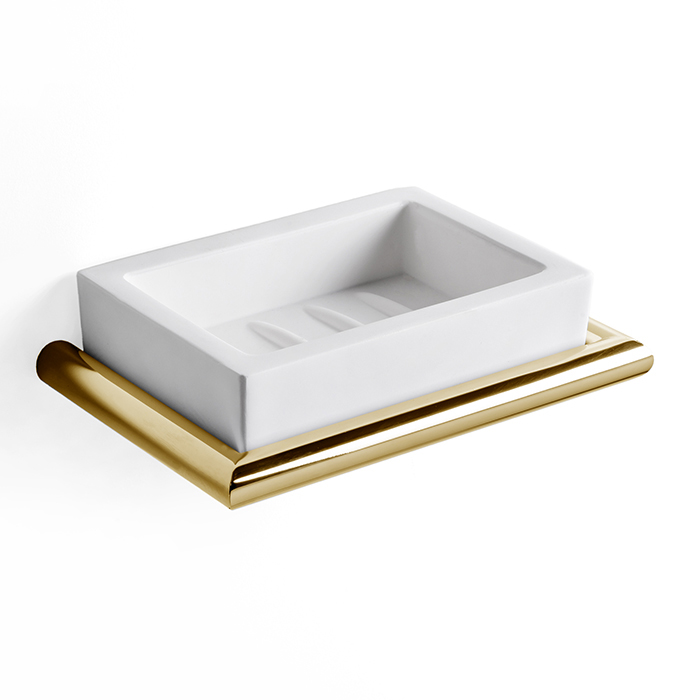 3SC Guy Мыльница с композитной чашей Solid Surface, подвесная, цвет: золото Lucido GU01GD