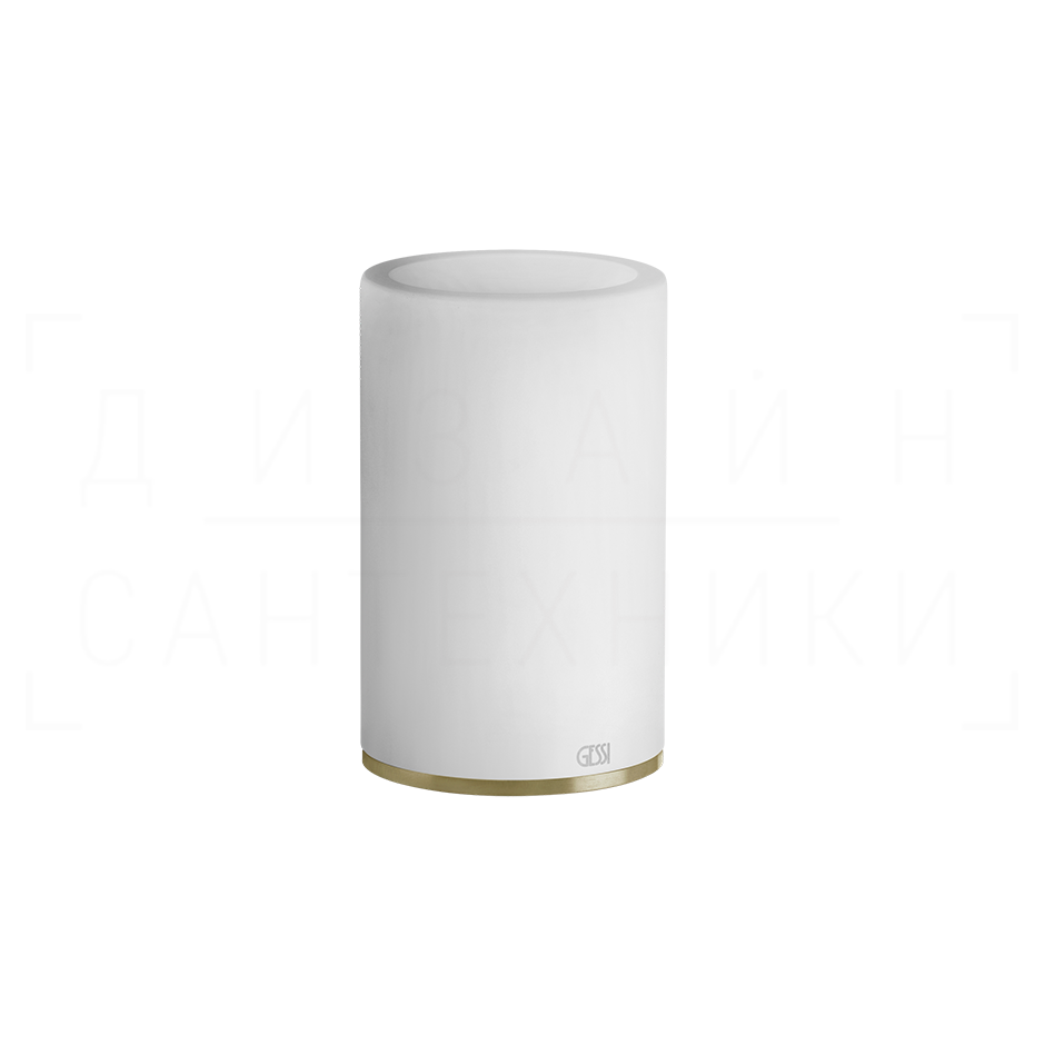 Gessi 316 Стакан настольный, керамический Neolite, цвет: white/brushed brass PVD 54731#727