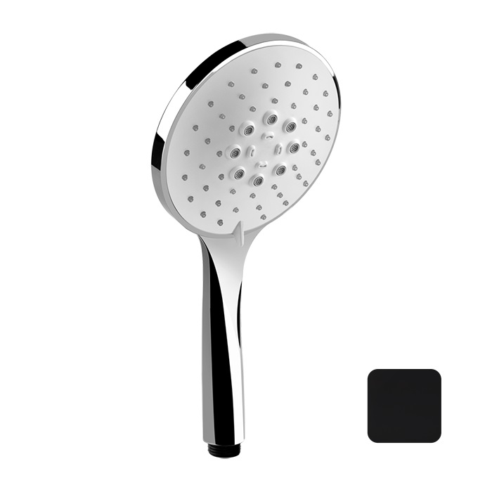 Gessi Душевая лейка 3 режима струи с белым диском, цвет: matte black 14376#299