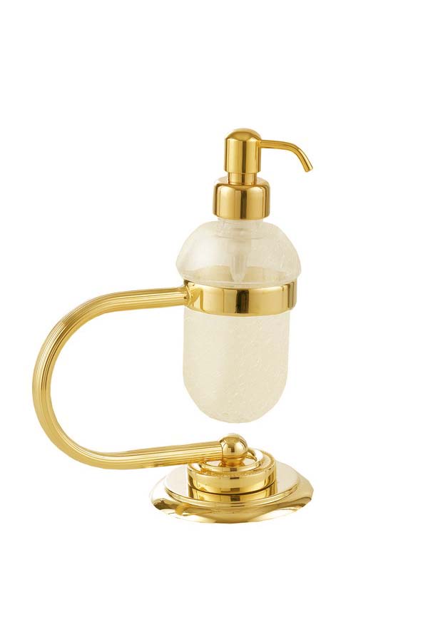 Boheme Murano Дозатор для жидкого мыла, настольный, стеклянная колба, цвет: gold 10909-G