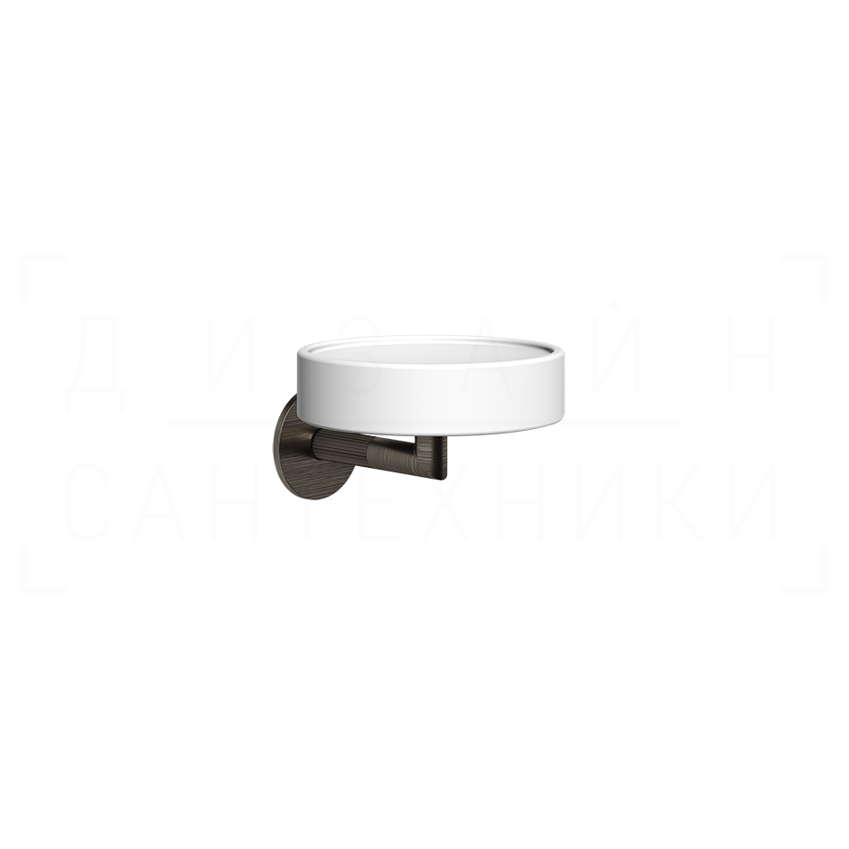 Gessi Ingranaggio Мыльница с керамической чашей Neolite, подвесная, цвет: white/aged bronze 63801#187
