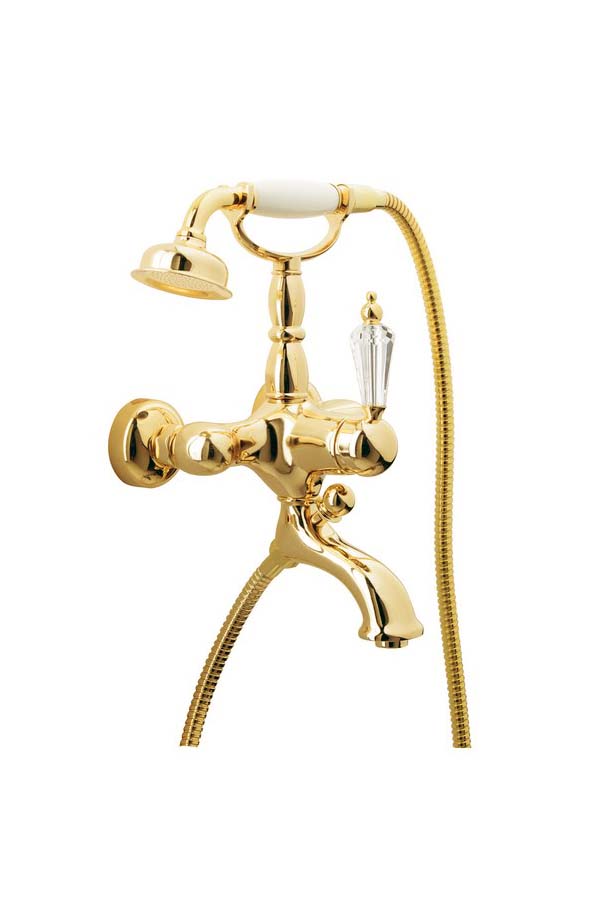 Boheme Imperiale Ripresa Смеситель для ванны с душевым набором, излив 19,5 см, цвет: gold 323
