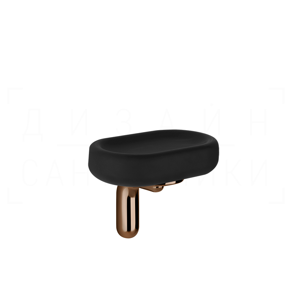 Gessi Goccia Мыльница с керамической чашей Gres, подвесная, цвет: black/copper PVD 38002#030