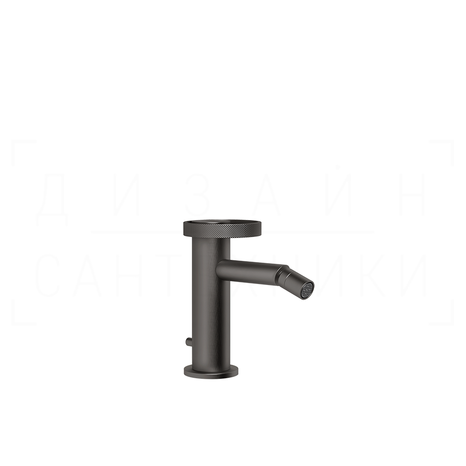 Gessi Anello Смеситель для биде с донным клапаном, излив 11,3 см, цвет: black metal brushed PVD 63307#707