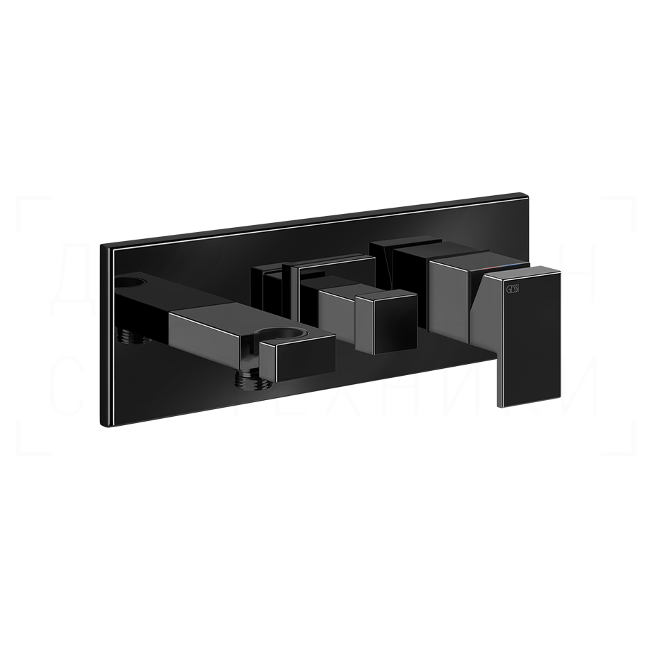 Gessi Rettangolo Смеситель для душа встраиваемый, на 2 потреб., внешняя часть, цвет: black metal PVD 44911#706