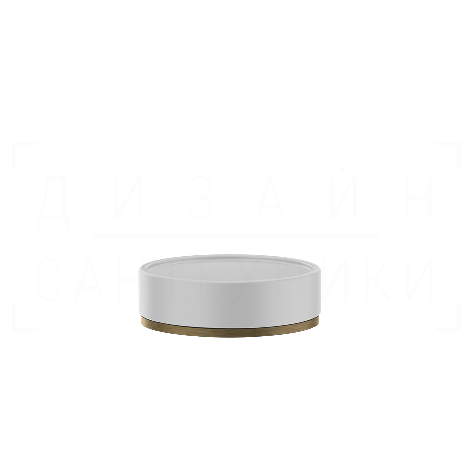 Gessi Inciso Мыльница с керамической чашей Neolite, настольная, цвет: white/antique brass 58525#713