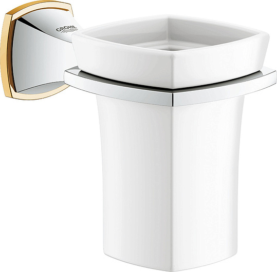 Grohe Grandera Стакан подвесной, керамический, цвет: хром/золото 40626IG0