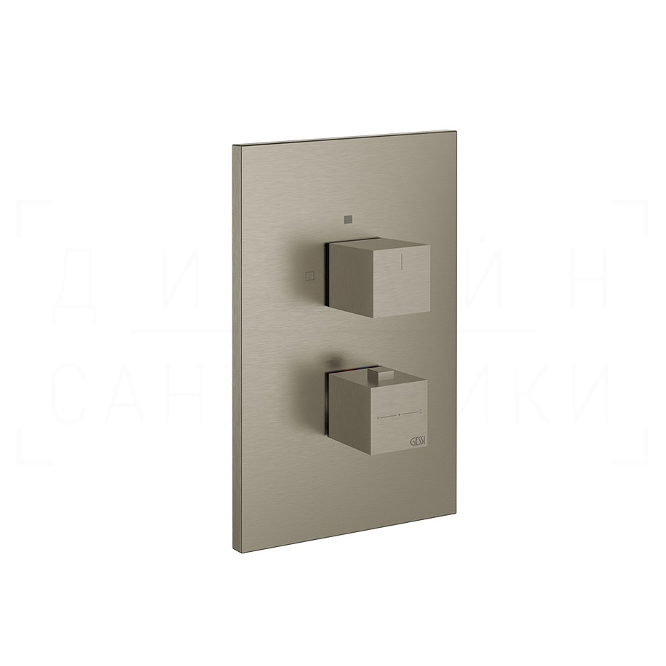 Gessi Rettangolo Термостат для душа встраив., на 1 потр., внешняя часть, цвет: finox brushed nickel 20182#149