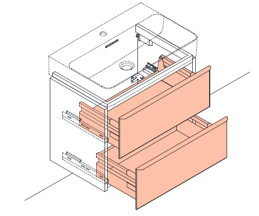 Как снять ящики с направляющих с тумбы под раковину в ванной
