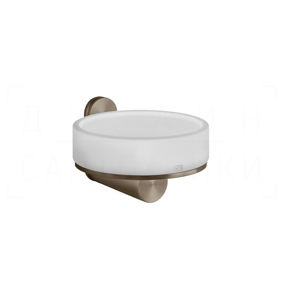 Gessi 316 Мыльница с керамической чашей Neolite, подвесная, цвет: white/coffee bronze brushed PVD 54701#761